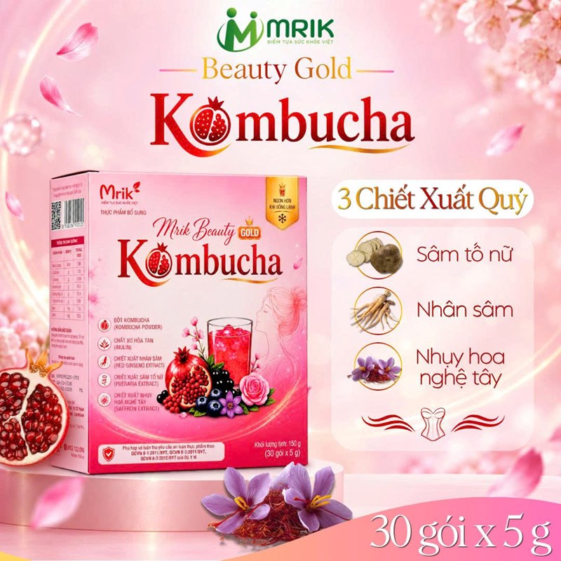 THỰC PHẨM BỔ SUNG MRIK BEAUTY KOMBUCHA HỘP 30 GÓI